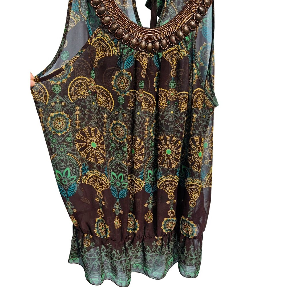 Y2K Vintage Forever 21 Womens L Drop-waist Going Out Top Festival Boho Statement